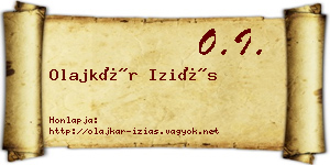 Olajkár Iziás névjegykártya